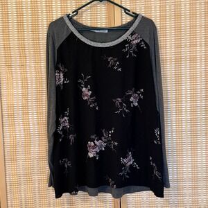 Maurices Womens 3/3X Top Long Sleeve Floral Cottagecore Boho Western Whimsical